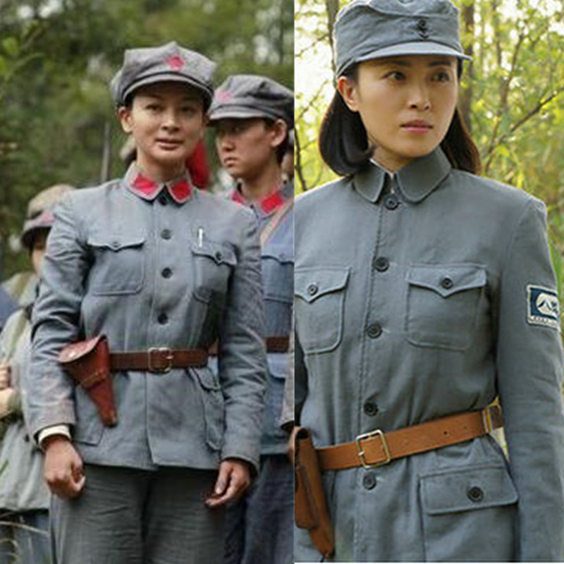 Adult Red Army Eighth Route Army clothes performance costume volunteer army cotton and linen men and women old military uniform red guards costume anti-Japanese War costume