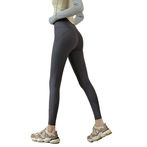 High-end yoga pants for women in spring and summer sports high-waisted butt-lifting tight-fitting high-elastic outer wear professional running training fitness pants