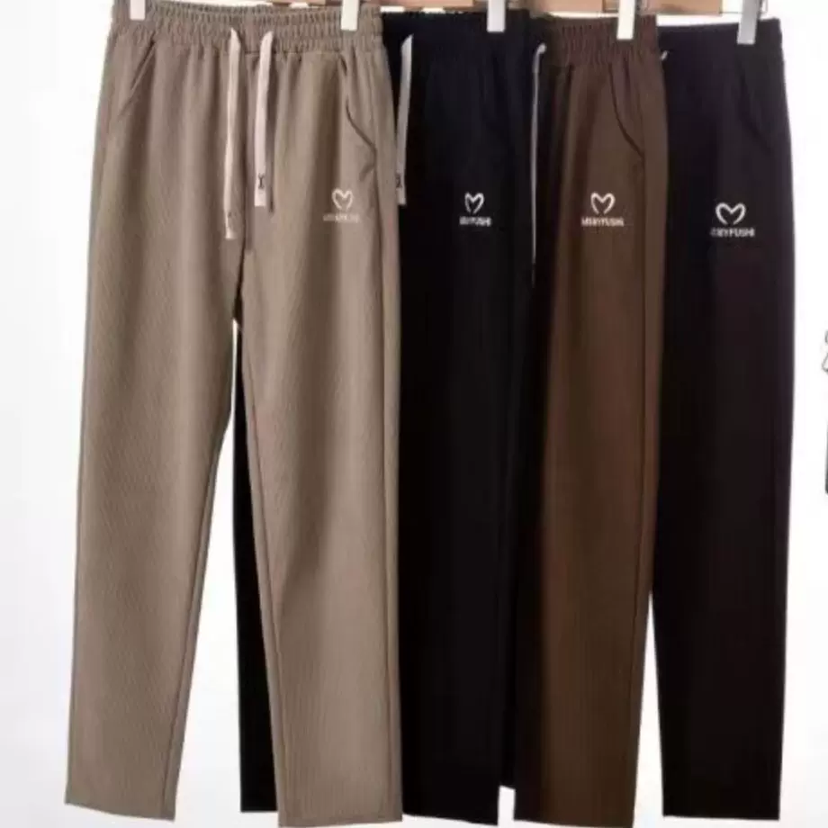 厂家直销春秋季新款中老年女装裤子秋天外穿有口袋妈妈裤直通裤子