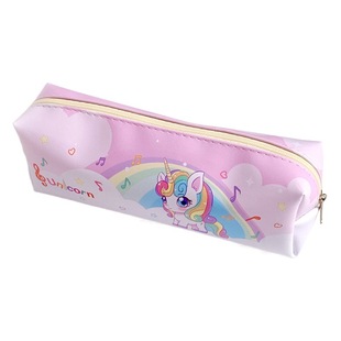 Cross-border popular cartoon rainbow unicorn large capacity simple pencil case cute Sanrio coolomi pencil bag