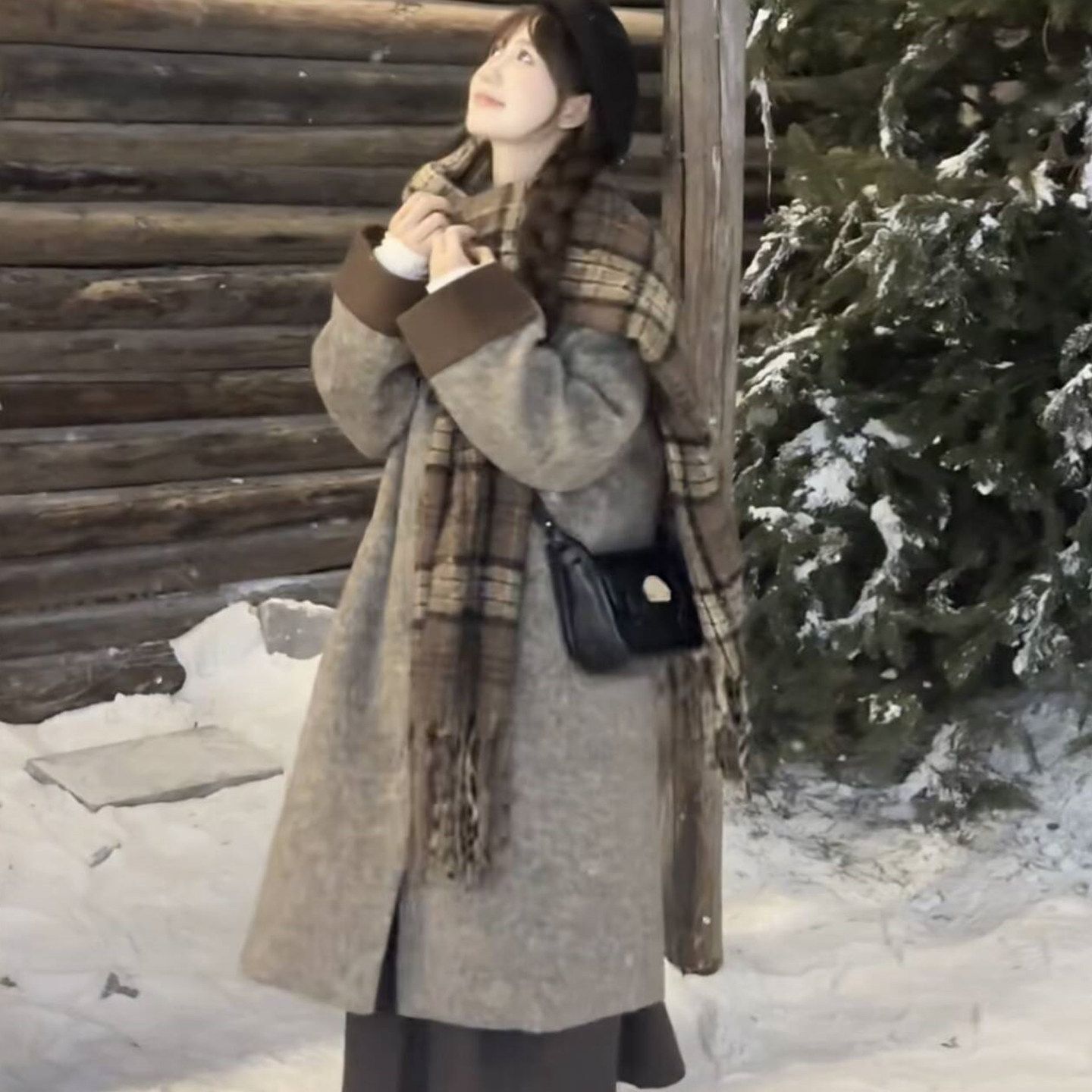 2026 gray wool coat women's mid-length high-end outerwear trench coat autumn and winter new wool coat