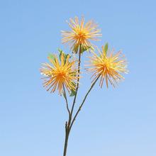 单枝3头茴香含羞菊 仿真花假花家居摆放婚庆样板房软装装饰花卉