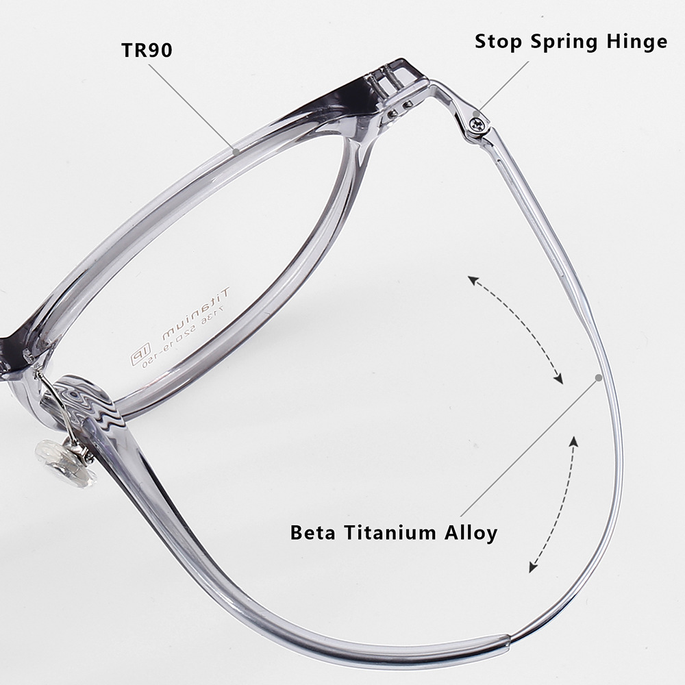 Marco de lente de miopía óptica de pie de titanio puro y ligero El marco de ojo masculino y femenino puede estar equipado con stock de transmisión en vivo 7136