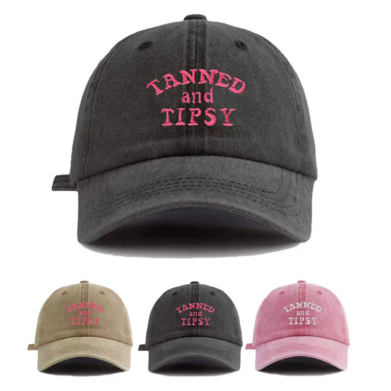 跨境希音temu刺绣棒球帽 户外棒球帽老式复古水洗中性卡车帽成人