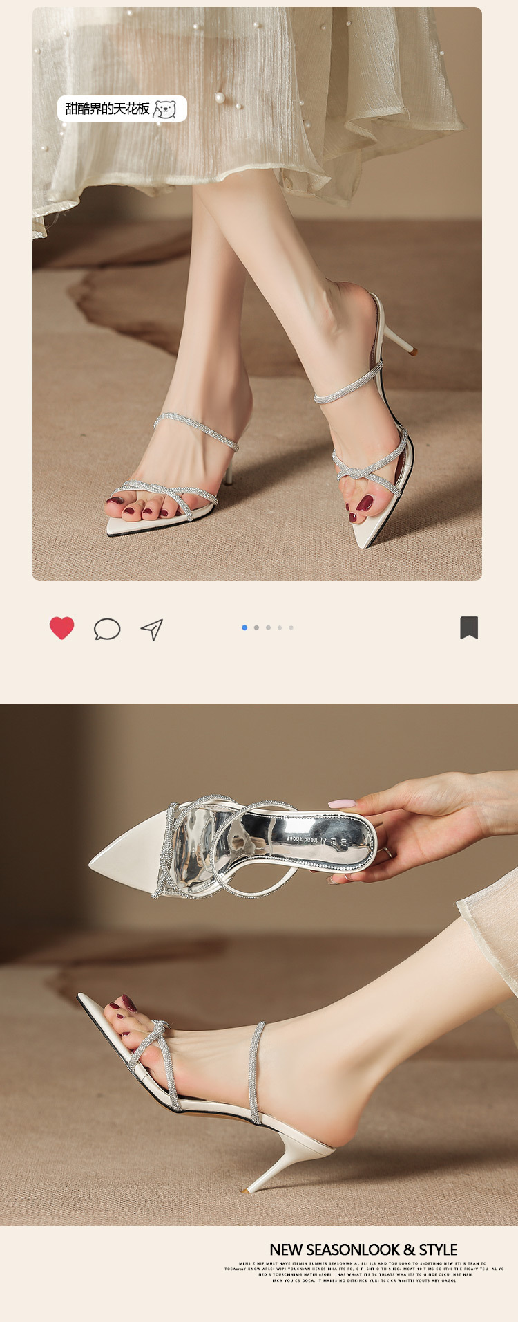 B8083 810K GIÀY CAO GÓT NỮ HUIRYHA GẮN ĐÁ MŨI NHỌN GÓT NHỌN MÙA HÈ GIÀY DÉP NỮ G03 SẢN PHẨM MỚI