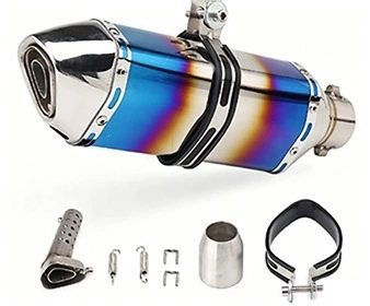 Suitable for Yamaha Kawasaki GSX150R NINJA400 modified motorcycles, universal small hexagonal exhaust pipe (Exhaust pipe) - a-double-blue-laser