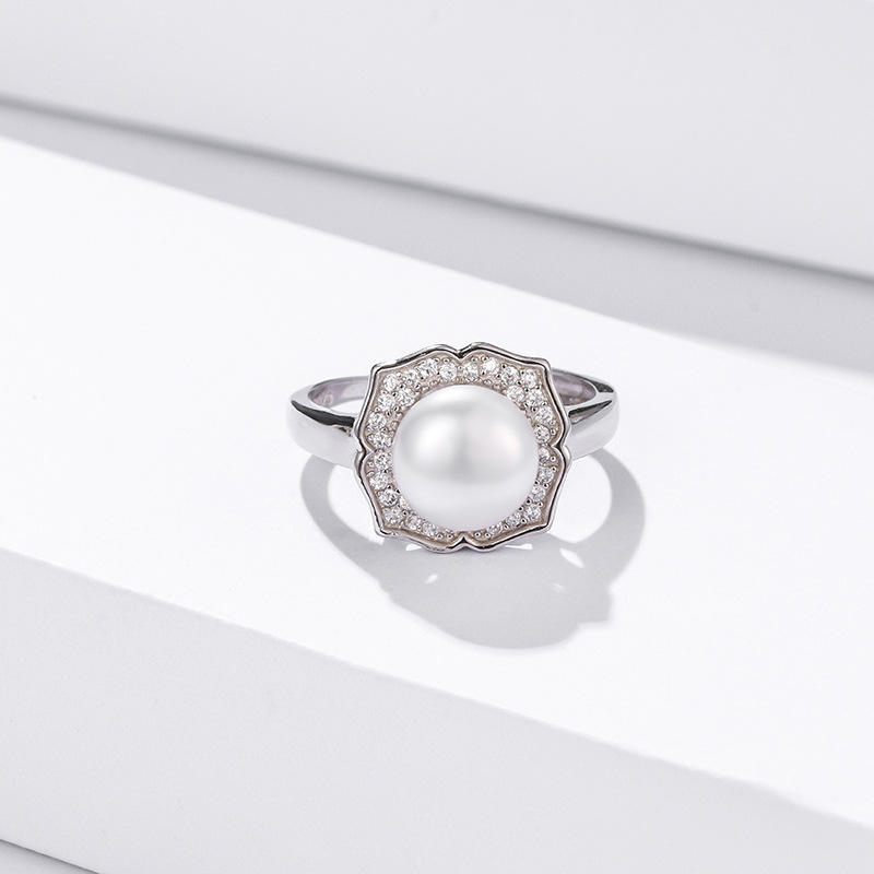 S925 plata esterlina anillo de perlas de agua dulce para las mujeres verano 2023 nueva moda personalizada abierta pulsera de anillo de dedo índice