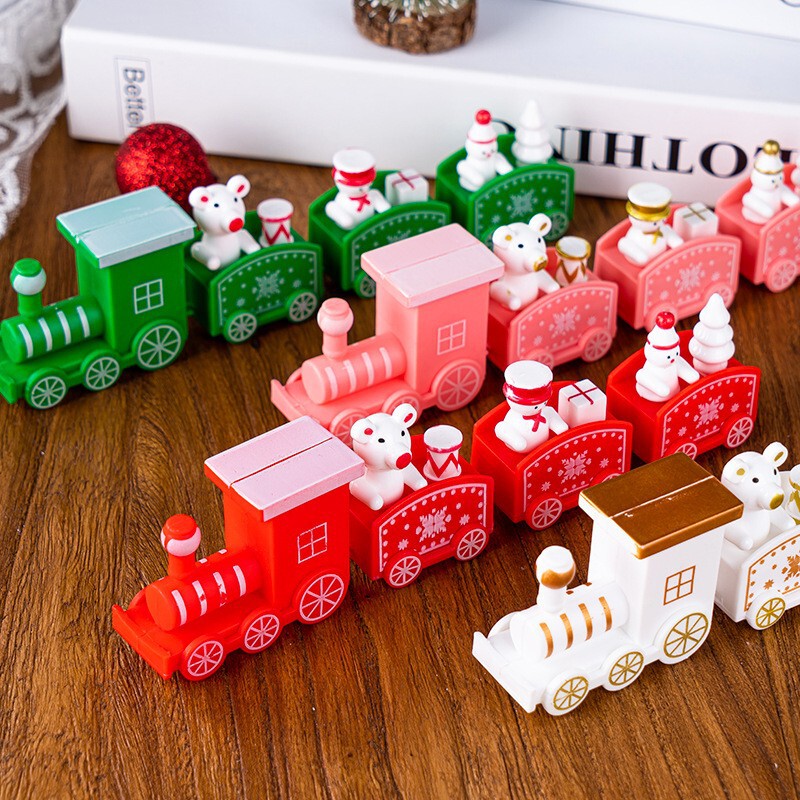 Plastic Christmas Train Toy Model Ornaments Christmas Cake Baking Holiday Party Decoration Children's Toys Plastic Christmas Train Toy Model Ornaments Christmas Cake Baking Holiday Party Decoration Children's Toys