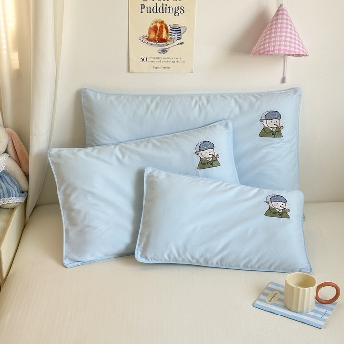 ハイエンドクラス A 100 カウント純綿枕カバー刺繍綿枕カバーシングルかわいいベビーシングル小さな枕カバー|undefined
