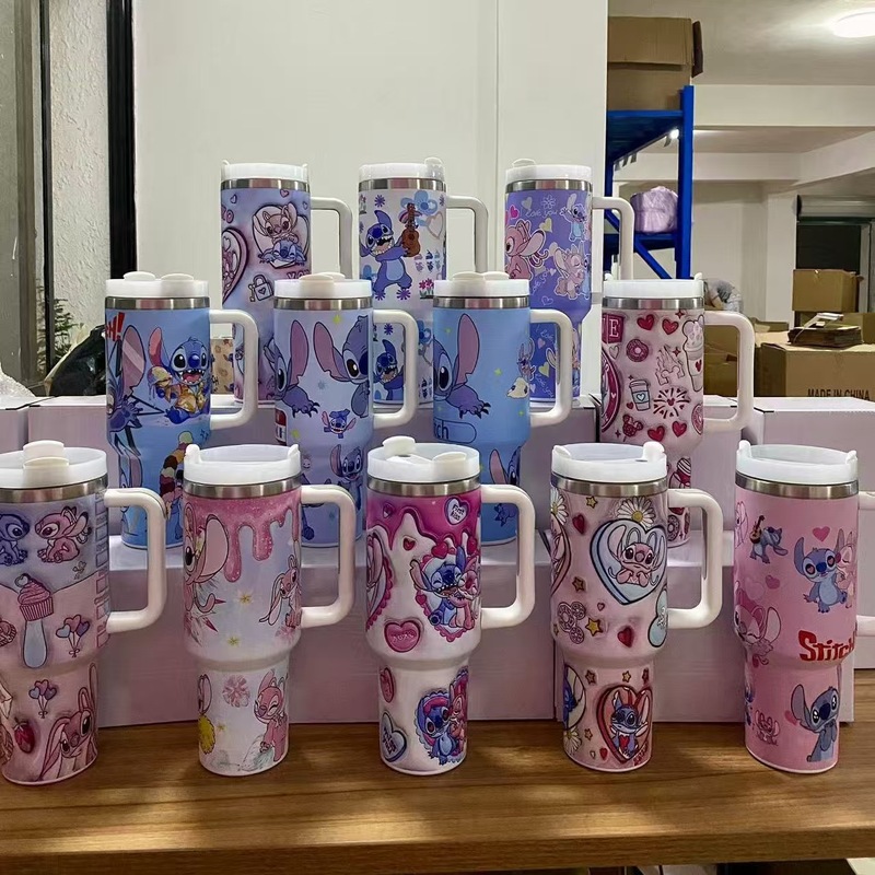 Cross-Border Amazon 40oz Stitch Cartoon Kt Cat Series Insulated Cup Ice Cup with Handle Portable Wholesale Cross-Border Amazon 40oz Stitch Cartoon Kt Cat Series Insulated Cup Ice Cup with Handle Portable Wholesale