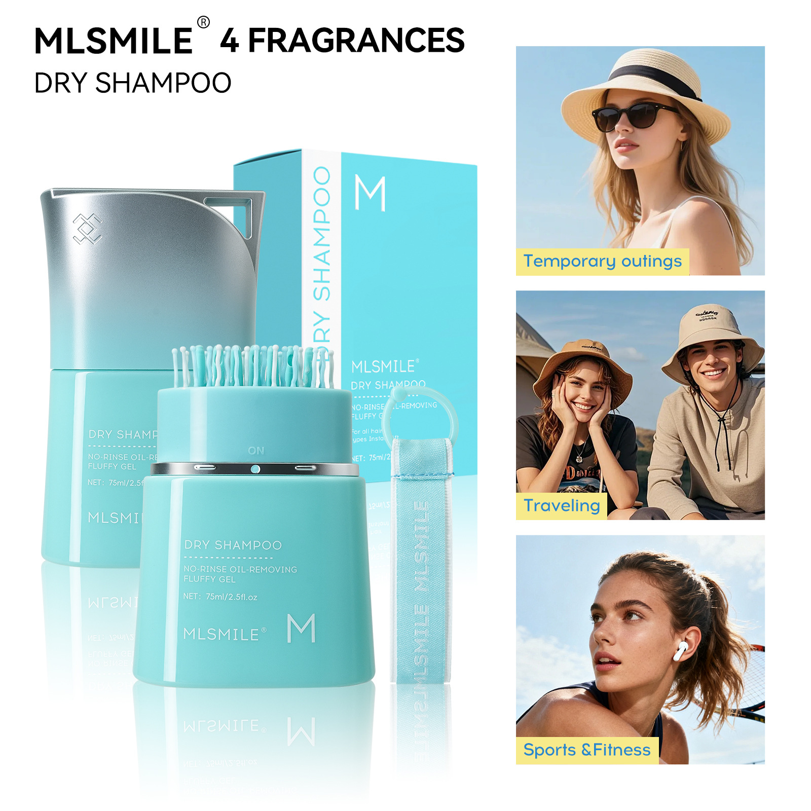 Mlsmile Fluffy Oil-Removing Gel Comb for Hair, Long-Lasting Oil Control, Cross-Border New Product, Lazy Person's Magic Tool, No-Rinse Shampoo