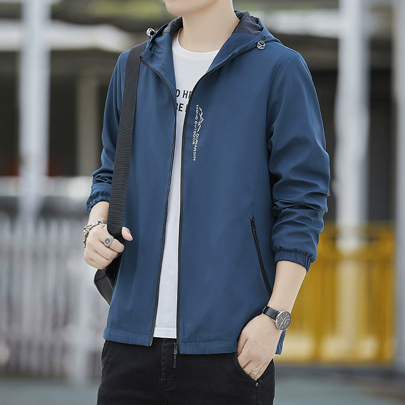 Весенние и осенние куртки мужские корейские пальто с капюшоном