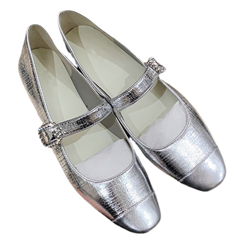 Mary Jane zapatos de las mujeres de Chanel estilo de moda a juego de colores retro artístico punta redonda boca baja suave inferior suave francés zapatos planos