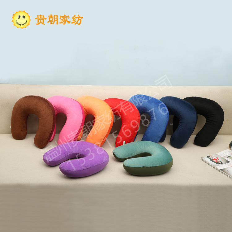 Wholesale U-shaped pillow pp foam particle Car gift Neck Pillow travel Neck pillow Nap pillow customized logo