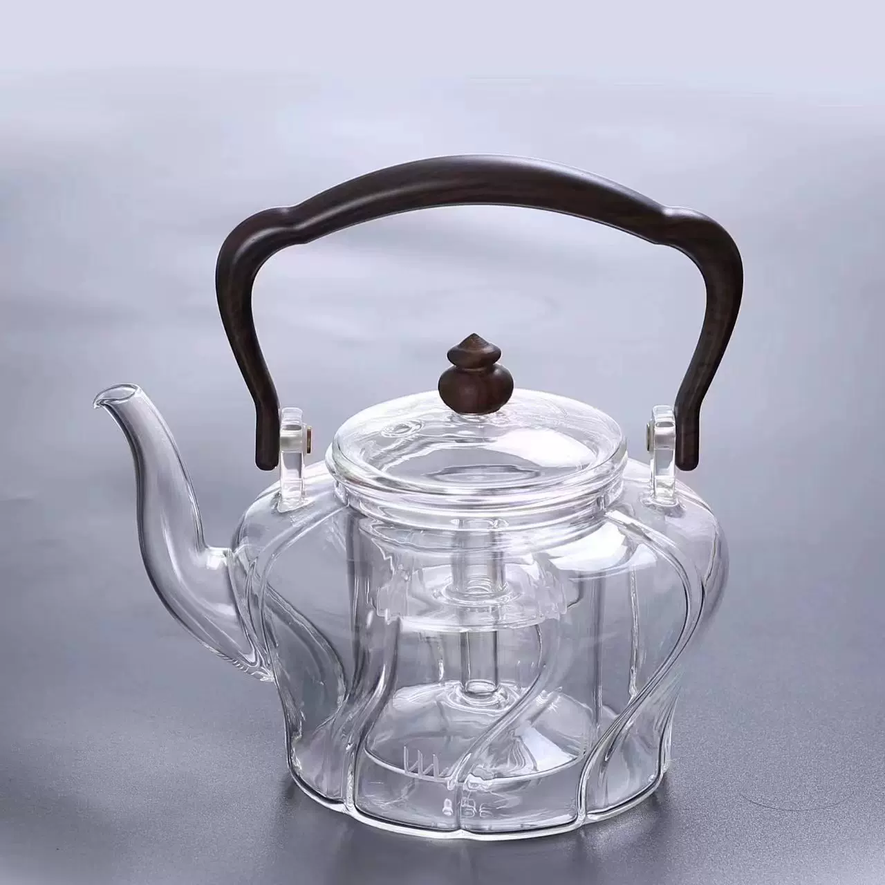生产双层内胆提梁烧水壶 泡茶壶 蒸煮一体壶 高硼硅大容量花茶壶