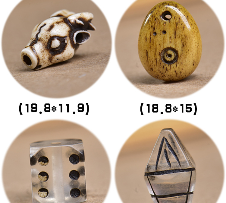 Xizang-Style Yak Bone Carving Accessory DIY Semi-Finished Three-Way Cloud Pendant Spacer Bead Waist Bead Jewelry