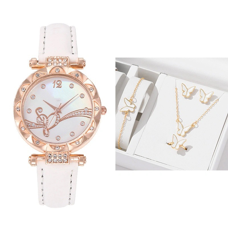 J nueva moda simple todo fósforo fresco señoras mariposa reloj traje