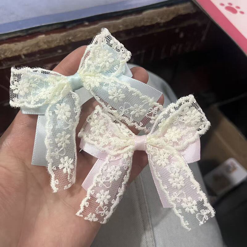 Wholesale of Mesh Handmade Fabric Flower Accessories, Apricot Lace Bow Accessories, French Seaside Heart-Shaped Sweet Accessories Wholesale of Mesh Handmade Fabric Flower Accessories, Apricot Lace Bow Accessories, French Seaside Heart-Shaped Sweet Accessories