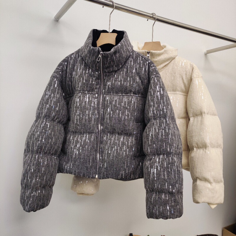 In-Stock Gray High-End Short down Jacket for Women, Petite Size, Winter Korean Style, Thickened with 90% White Duck down