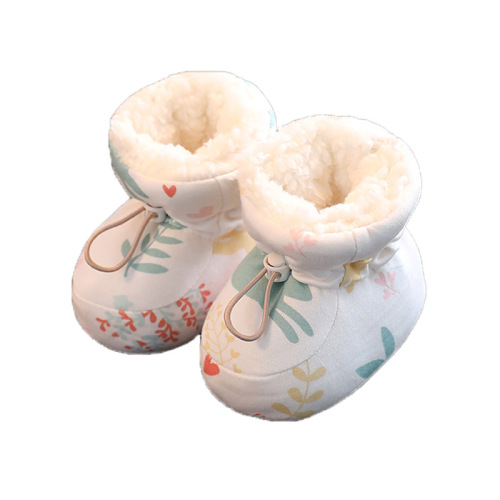 Baby shoes winter cotton shoes with extra padding warm soft sole warm 0-3 months 6 baby anti-slip learning step new born shoes socks