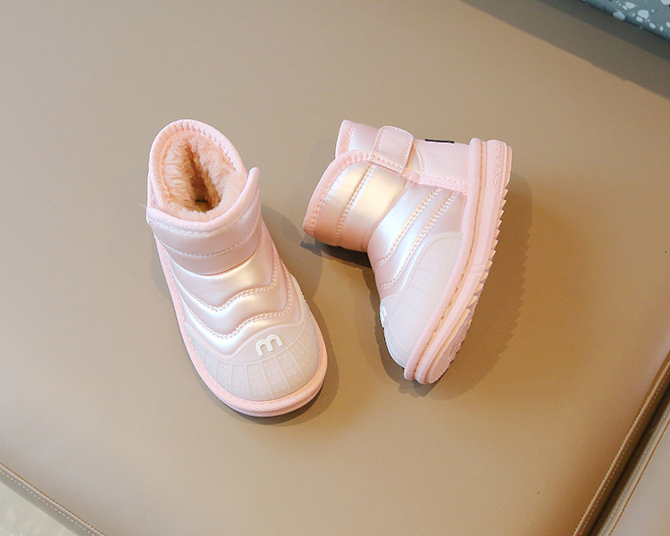 Children's Snowy Boots 2023 Winter Girls' Cotton Boots Warm and Waterproof Boys' Short Boots with Plush and Thickened_voghion.com