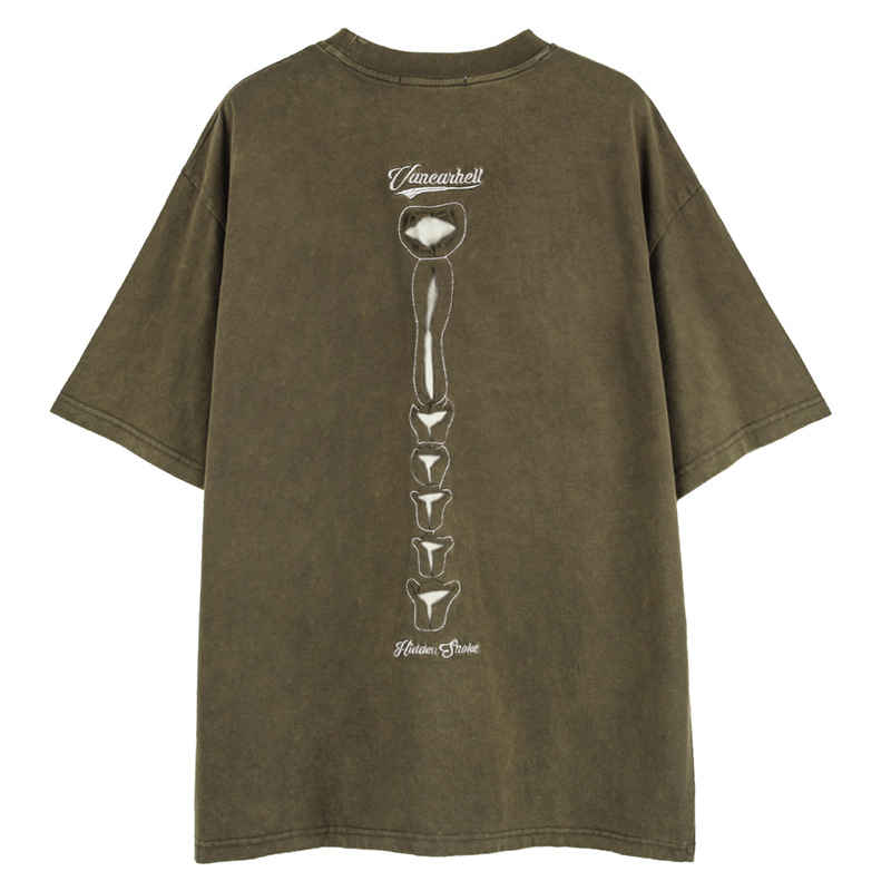 YPRS verano de los hombres de Europa y América marca de moda de la calle alta oscura ins nacional moda vintage camiseta cráneo manga corta hombres y mujeres