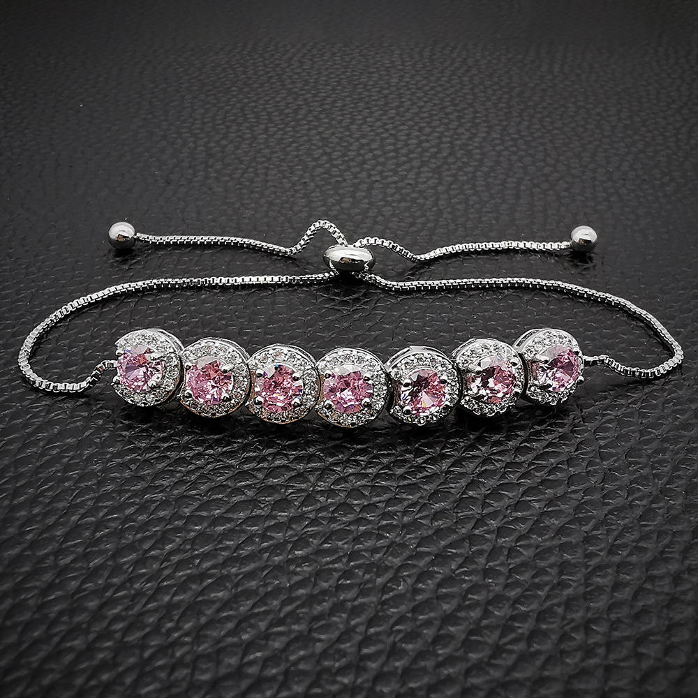 Xi Classic Pulseira De Cristal De Diamante Completo Esmeralda Zircônia Pulseira Ajustável Feminino S5243_voghion.com