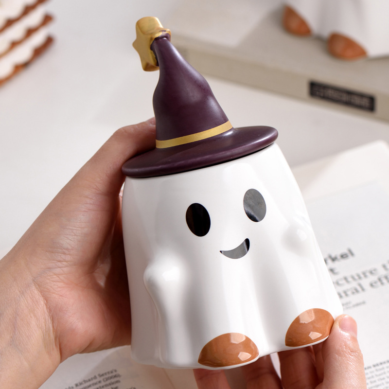 ハロウィーンクリエイティブ漫画セラミックカップかわいいカップ大容量オフィスコーヒーミルクエルフカップマグカップ|undefined
