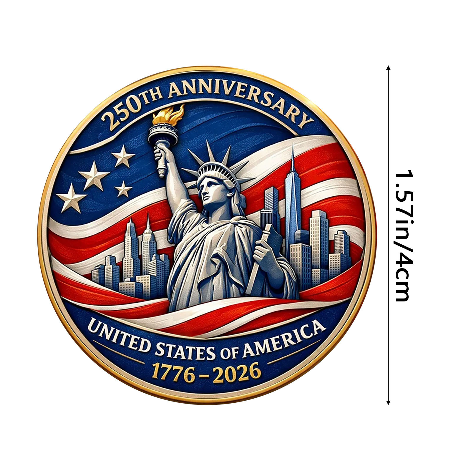 Moneda acrílica conmemorativa del 250 aniversario de la fundación de los Estados Unidos Moneda Estatua de la Libertad image 11