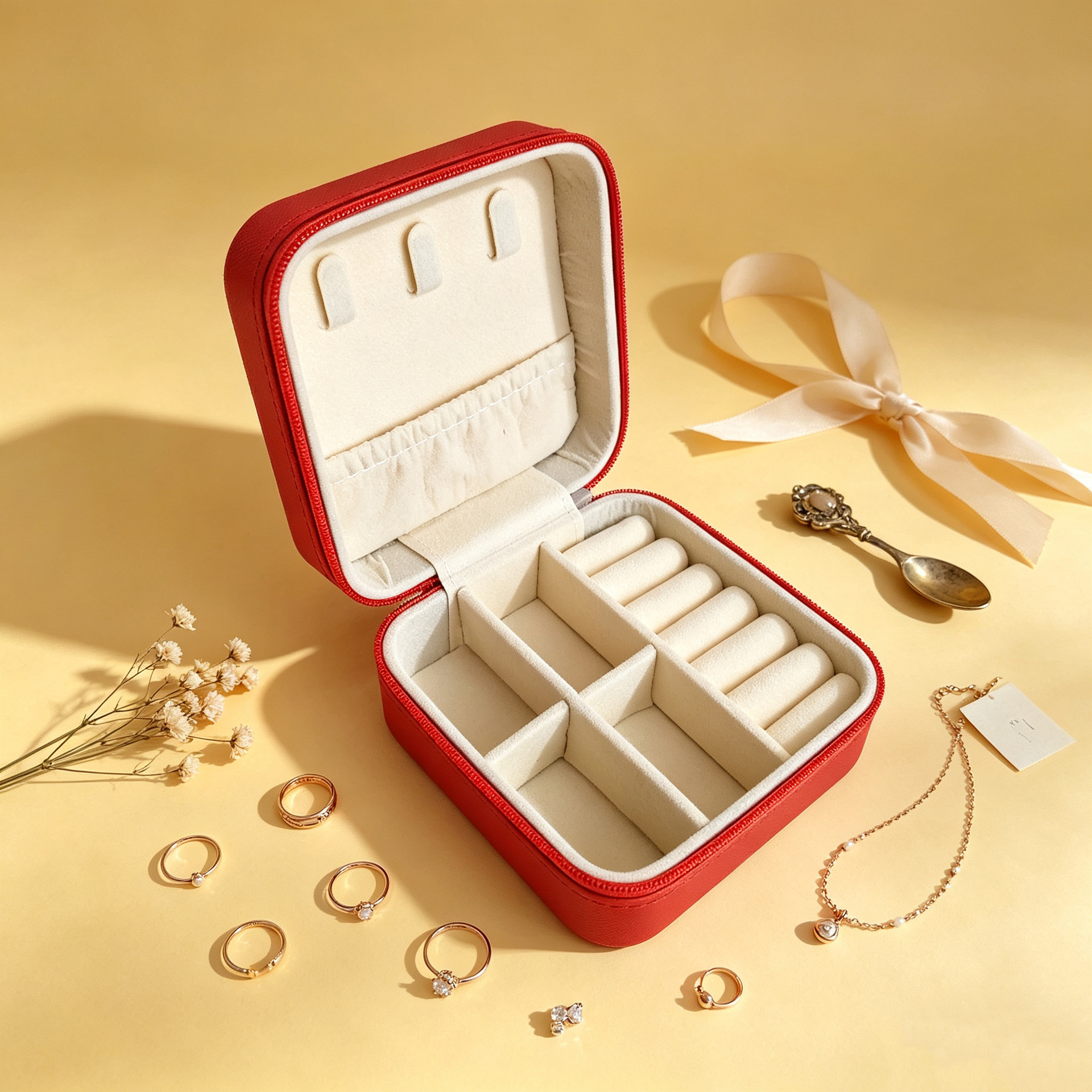 Caixa de joyería de cuero portátil para viajar caja de almacenamiento anillo collar de brazalete bolsa de joyería a prueba de polvo image 10
