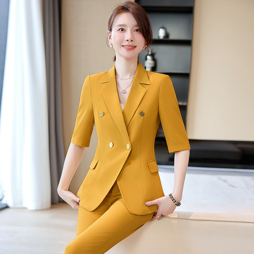 Mid-sleeve suit women's 2024 spring new thin high-end professional wear temperament goddess style formal work clothes