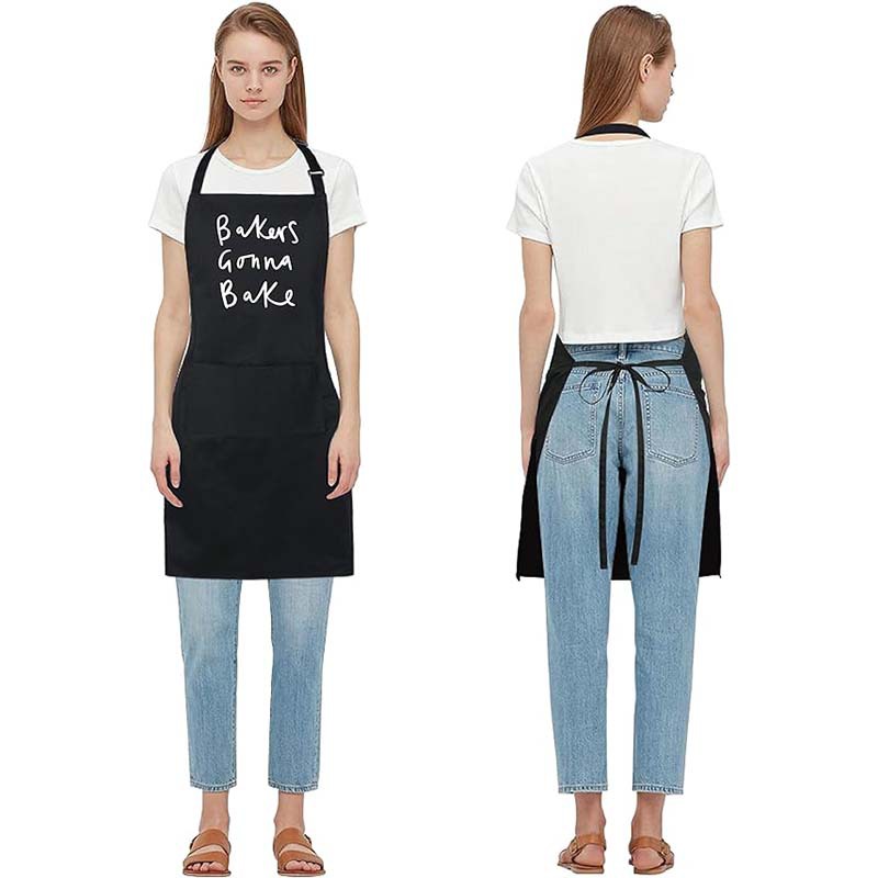 Transfronterizo Amazon venta caliente delantal de poliéster letras colgar cuello restaurante ropa de trabajo delantal de cocina doméstico al por mayor personalizado