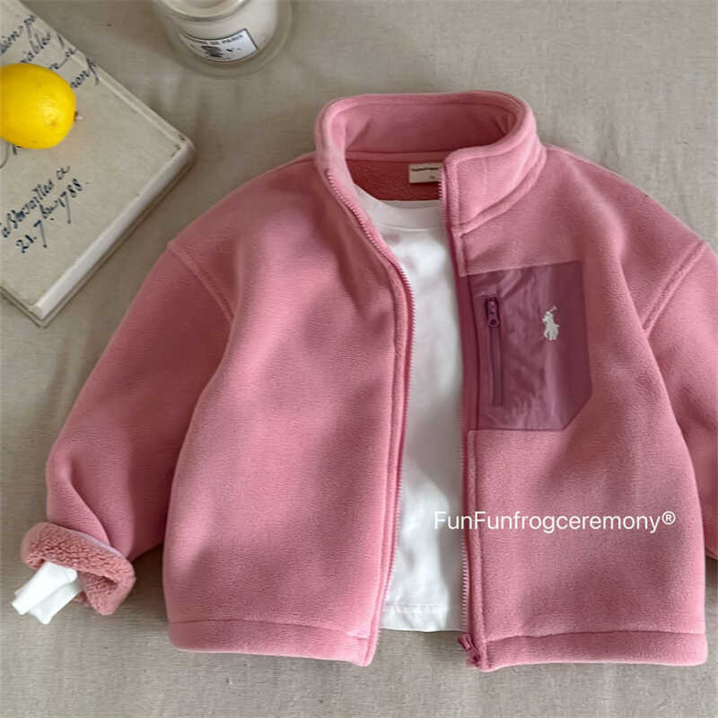 Child Star Round Ropa para niños Abrigo de otoño e invierno Suéter de lana de doble cara para niños Top de terciopelo grueso de marca de moda japonesa para bebés