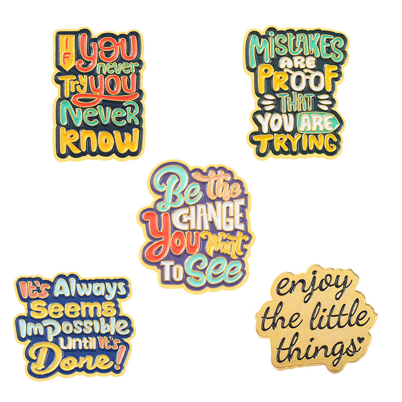 Fashion English Letters Short Sentence Series Alloy Brooch display picture 4