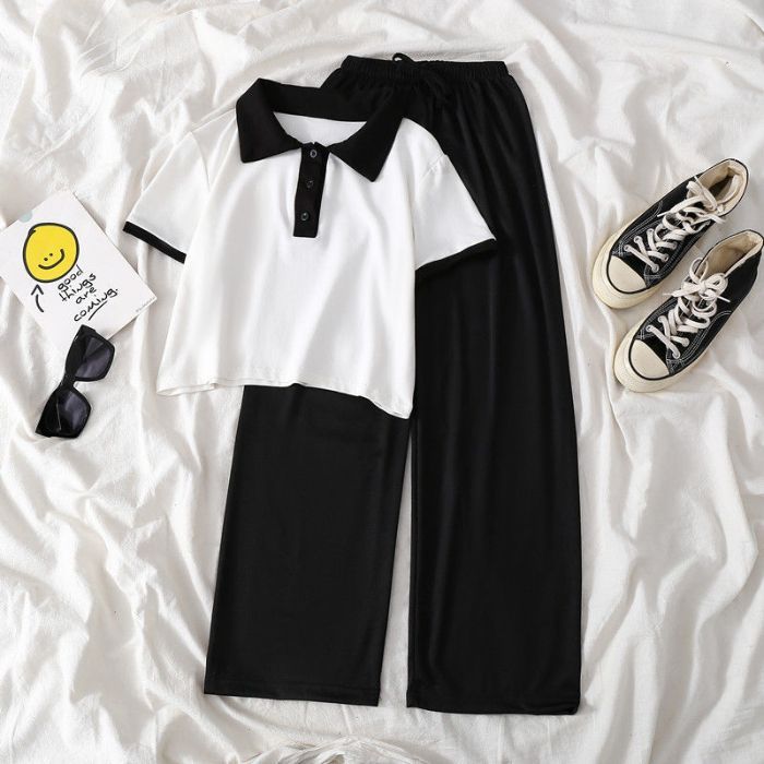 Pantalones blancos y negros