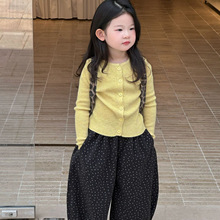 2025秋季新款童装 韩版童装 女童针织细毛线开衫 儿童针织外套