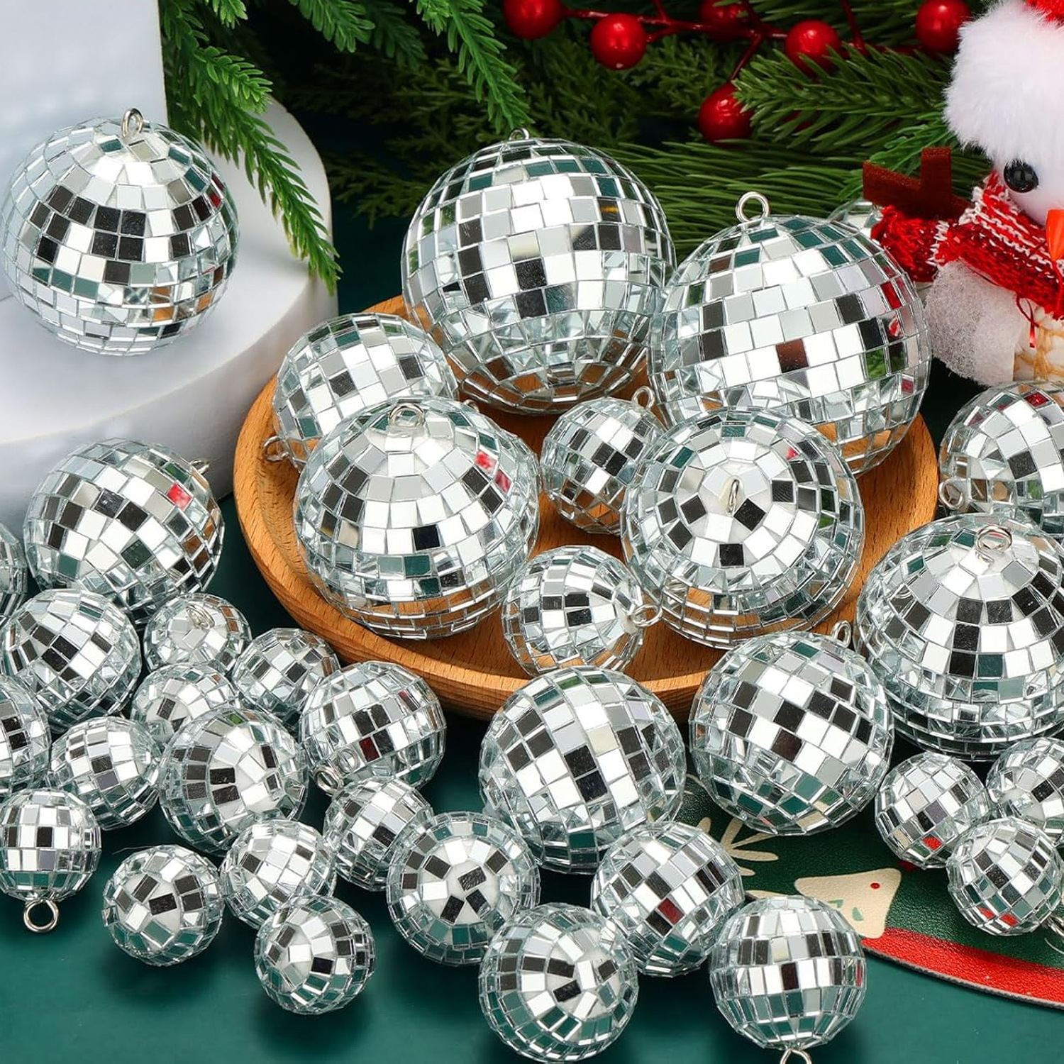 Mirror Ball Reflective Ball Pendant Christmas Tree Decoration Cross-Border Birthday Party Bar 2026 Christmas Decoration Supplies