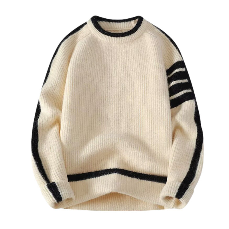 Explosiones transfronterizas de tamaño europeo de cuatro barras a rayas camiseta de punto suéter hombre alto nivel TB fábrica de negocios al por mayor