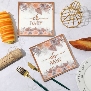 Letter cartoon meal printing couples holiday style party restaurant new printing wholesale disposable tissue