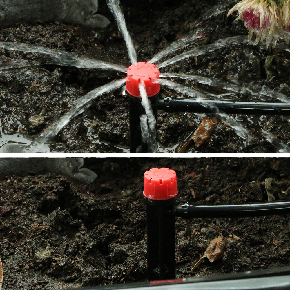 Transfronterizo 13cm tipo insertar cabezal de goteo para jardín de árboles frutales jardín 360 grados spr todo redondo ajustable boquilla de riego por goteo