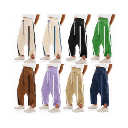 Amazon New Casual Loose Drawstring Barrel Pants Women's Loose Contrast Color Workout Y2K Sweatpants