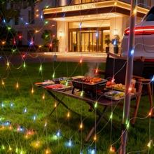 户外防水LED渔网灯彩灯圣诞节日庭院绿化装饰满天星网格灯串