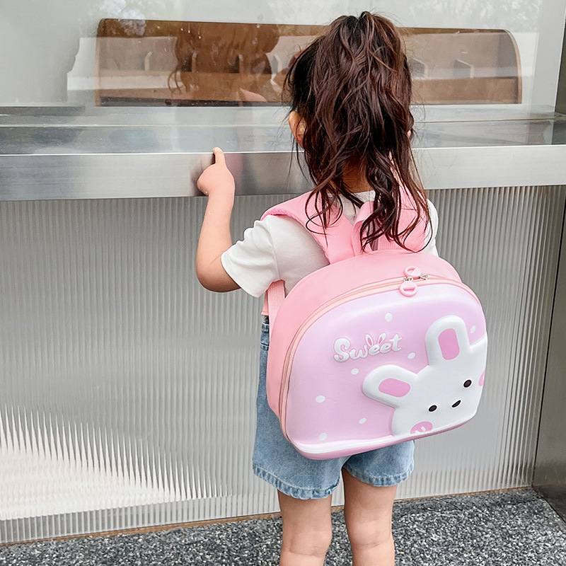 2024 nueva mochila de jardín de infantes lindo conejo bebé mochila de cáscara de huevo para niños y niñas bolsas escolares ligeras