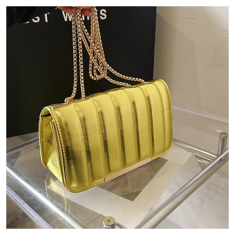 Bolso de cadena de color Macaron urbano simple pequeño bolso cuadrado brillante hebilla magnética bolso de hombro bolso de textura de diseño de nicho