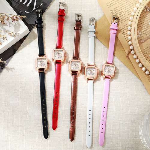 Mini Square Simple Women's Watch, Small Retro Casual Student Watch, Korean Style Thin Strap Fashion Women's Wristwatch