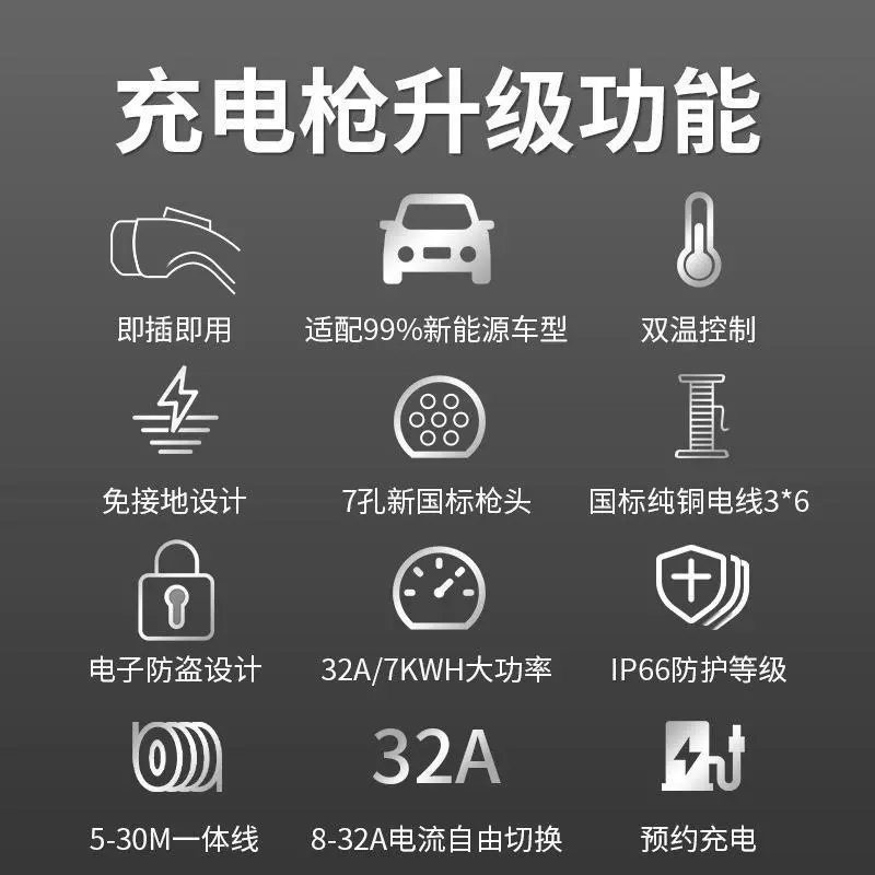 7KW32A New Energy Vehicle Charging Gun Porch Way Portable Plugs Drimp to Draw Electric Vehicle Charger