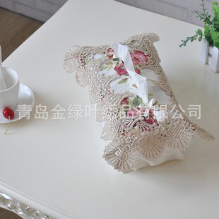 Creative European pastoral lace fabric environmental protection tissue box home car paper box manufacturers wholesale