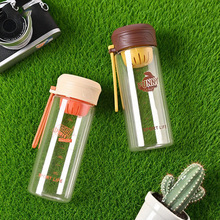 户外健身水壶可印大容量运动塑料杯男带刻度过滤网杯子学生塑料杯