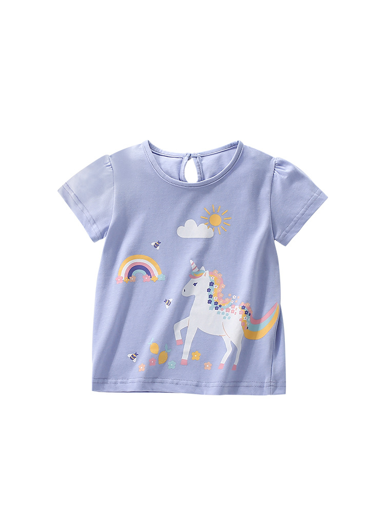 Malwee camiseta de verano de mangas cortas Europa y los Estados Unidos camiseta de cuello redondo para niños lindos camiseta de chicas camiseta de chicas