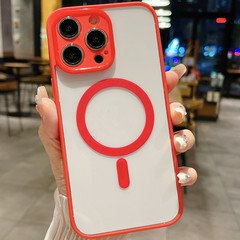 適用iphone15手機殼亞克力蘋果15promax彩色14小眾13磁吸12透明13